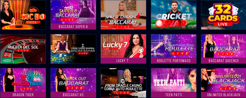 Раздел лайв казино