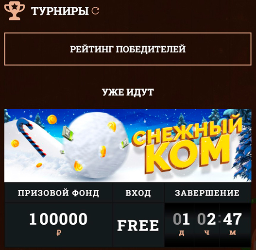 Турнирный раздел на сайте