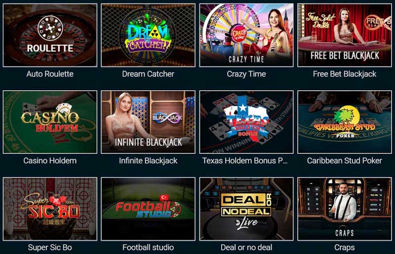 Разнообразие игр с реальными крупье